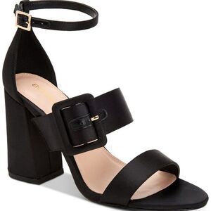 BCBG black double strap satin sandals size 7 strappy sandal